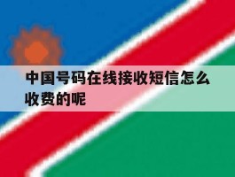 中国号码在线接收短信怎么收费的呢