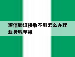 短信验证接收不到怎么办理业务呢苹果