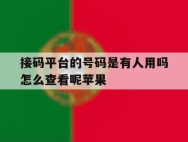 接码平台的号码是有人用吗怎么查看呢苹果