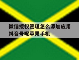 关于微信授权管理怎么添加应用抖音号呢苹果手机的信息