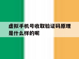 虚拟手机号收取验证码原理是什么样的呢的简单介绍