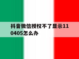 抖音微信授权不了显示110405怎么办