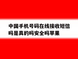 包含中国手机号码在线接收短信吗是真的吗安全吗苹果的词条