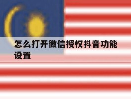 怎么打开微信授权抖音功能设置