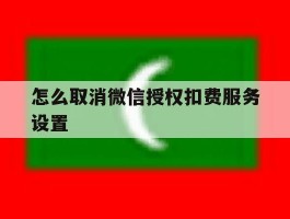 怎么取消微信授权扣费服务设置