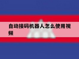 自动接码机器人怎么使用视频