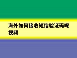 海外如何接收短信验证码呢视频