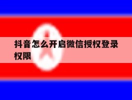 抖音怎么开启微信授权登录权限