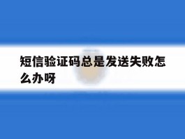 短信验证码总是发送失败怎么办呀