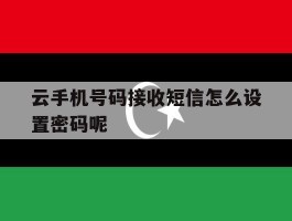 云手机号码接收短信怎么设置密码呢