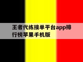 王者代练接单平台app排行榜苹果手机版的简单介绍