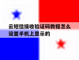 云短信接收验证码教程怎么设置手机上显示的