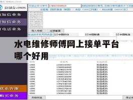 水电维修师傅网上接单平台哪个好用