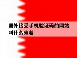 国外接受手机验证码的网站叫什么来着