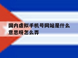 国内虚拟手机号网站是什么意思呀怎么弄
