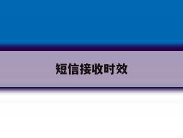 短信接收时效