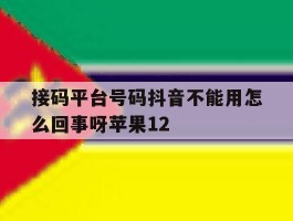 接码平台号码抖音不能用怎么回事呀苹果12的简单介绍
