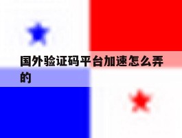 国外验证码平台加速怎么弄的