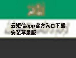 云短信app官方入口下载安装苹果版