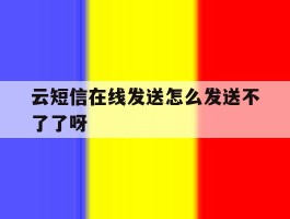 云短信在线发送怎么发送不了了呀