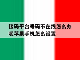 接码平台号码不在线怎么办呢苹果手机怎么设置的简单介绍