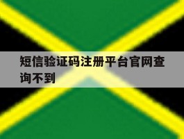 短信验证码注册平台官网查询不到