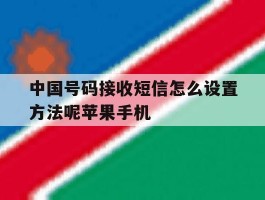 关于中国号码接收短信怎么设置方法呢苹果手机的信息