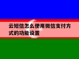 云短信怎么使用微信支付方式的功能设置