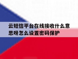 云短信平台在线接收什么意思呀怎么设置密码保护的简单介绍