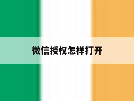 微信授权怎样打开