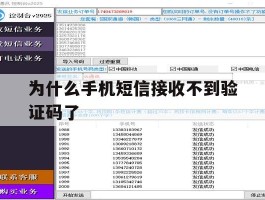 为什么手机短信接收不到验证码了