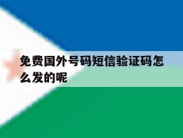 免费国外号码短信验证码怎么发的呢
