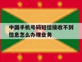 中国手机号码短信接收不到信息怎么办理业务的简单介绍