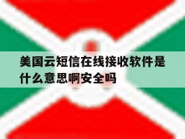 美国云短信在线接收软件是什么意思啊安全吗的简单介绍