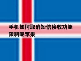 手机如何取消短信接收功能限制呢苹果