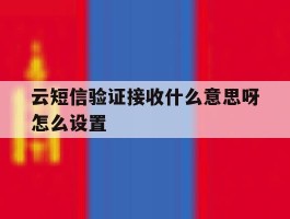 云短信验证接收什么意思呀怎么设置