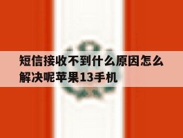 包含短信接收不到什么原因怎么解决呢苹果13手机的词条