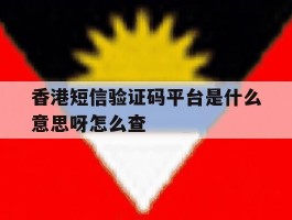 香港短信验证码平台是什么意思呀怎么查