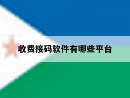 收费接码软件有哪些平台