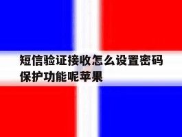 短信验证接收怎么设置密码保护功能呢苹果