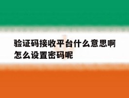 验证码接收平台什么意思啊怎么设置密码呢的简单介绍