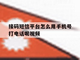 接码短信平台怎么用手机号打电话呢视频