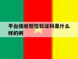 平台接收短信验证码是什么样的啊