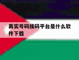 真实号码接码平台是什么软件下载