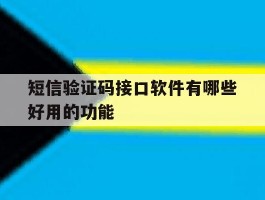 短信验证码接口软件有哪些好用的功能