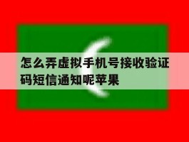关于怎么弄虚拟手机号接收验证码短信通知呢苹果的信息