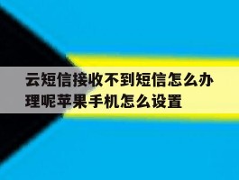 云短信接收不到短信怎么办理呢苹果手机怎么设置的简单介绍