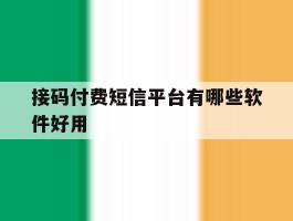接码付费短信平台有哪些软件好用
