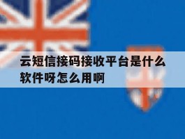 包含云短信接码接收平台是什么软件呀怎么用啊的词条