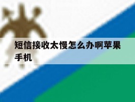 短信接收太慢怎么办啊苹果手机